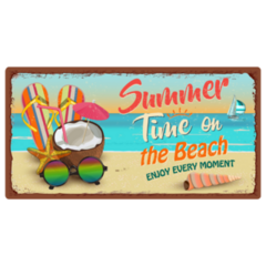 Summer Time On The Beach Banner Sticker