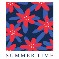 Summer Time Red Hand Drawn Flowers Sticker