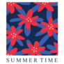 Summer Time Red Hand Drawn Flowers Sticker