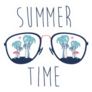 Summer Time Sunglasses Palm Tree Sticker
