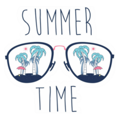 Summer Time Sunglasses Palm Tree Sticker