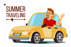 Summer Traveling Yellow Car Sticker