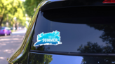 Summer Tropical Background Sticker on a Rear Car Window (New) example