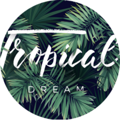Summer Tropical Dream Green Palm Leaves Sticker