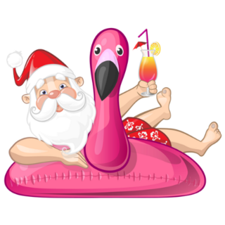 Summer Vacation Santa Claus Sticker