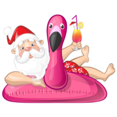 Summer Vacation Santa Claus Sticker