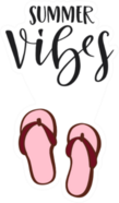 Summer Vibes And Pink Flip-flops Sticker
