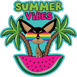 Summer Vibes Chihuahua Sticker