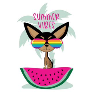 Summer Vibes - Cool Chihuahua Dog Sticker