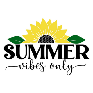 Summer Vibes Only Sunflower Lettering Sticker