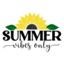Summer Vibes Only Sunflower Lettering Sticker