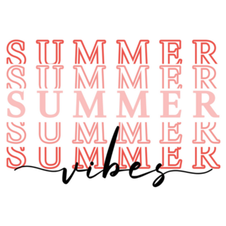 Summer Vibes Red Lettering Sticker