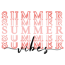 Summer Vibes Red Lettering Sticker