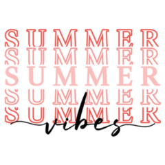 Summer Vibes Red Lettering Sticker