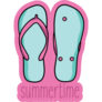Summertime Flip-flops On Pink Sticker