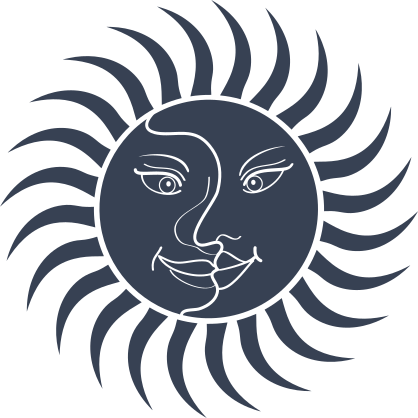 Sun And Moon Faces Sticker