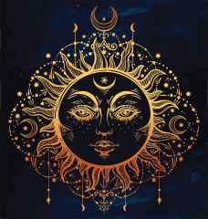 Sun And Moon Goddess Sticker