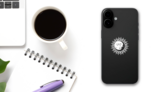 Sun And Moon With Faces Sticker on a Phone (New) example