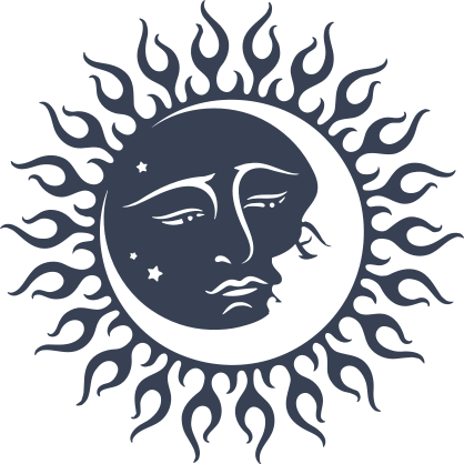 Sun And Moon With Faces Sticker