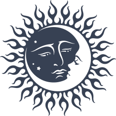 Sun And Moon With Faces Sticker