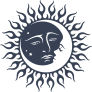 Sun And Moon With Faces Sticker