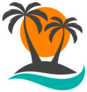 Sun and Palm Trees Island Sticker