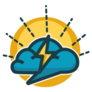 Sun, Cloud, Lightning Bolt Sticker 