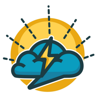 Sun, Cloud, Lightning Bolt Sticker 