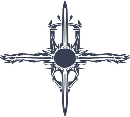 Sun Cross With Sword Blades Sticker