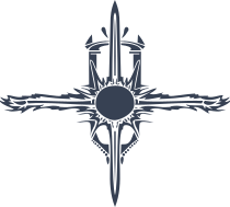 Sun Cross With Sword Blades Sticker