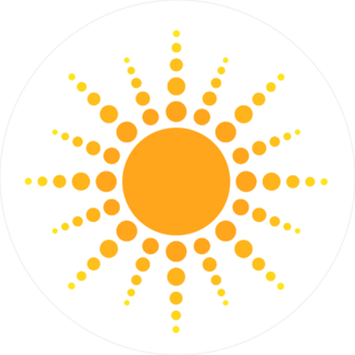Sun Dots Icon Sticker
