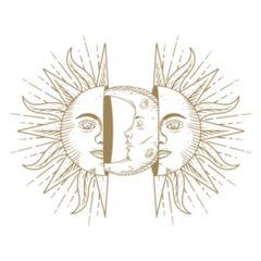 Sun Face And Moon Face Celestial Sticker