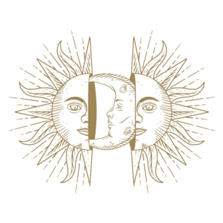 Sun Face And Moon Face Celestial Sticker
