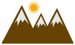 Sun Over Mountains Landscape Sticker