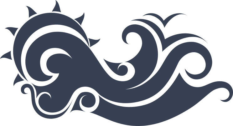 Sun Peaking Over Roaring Waves Sticker