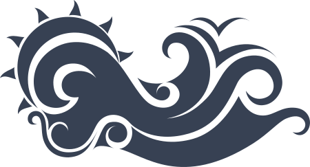 Sun Peaking Over Roaring Waves Sticker Shipped Fast & Free!
