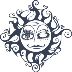 Sun With Big Eyes Sticker