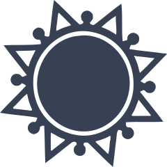 Sun With Dots And Triangles Sticker