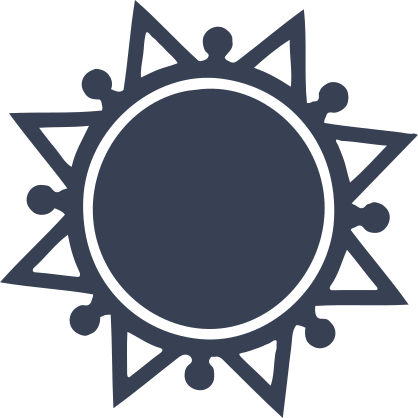 Sun With Dots And Triangles Sticker