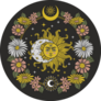 Sun With Flowers And Moon, Magical Sticker