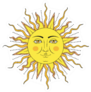 Sun With Human Face Symbol Bohemian Sticker