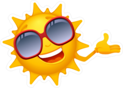 Sun with Large Red Sunglasses Sticker