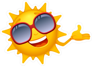 Sun with Large Red Sunglasses Sticker
