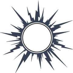 Sun With Lightning Bolts Sticker