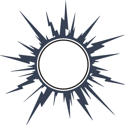 Sun With Lightning Bolts Sticker