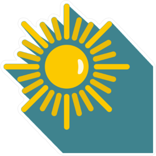 Sun with Shadow Sticker