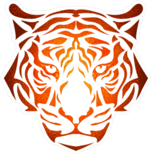Sunburst Tiger Design Sticker