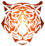 Sunburst Tiger Design Sticker