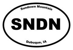 Sundown Mountain Oval Sticker