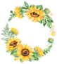 Sunflower Floral Wreath Sticker